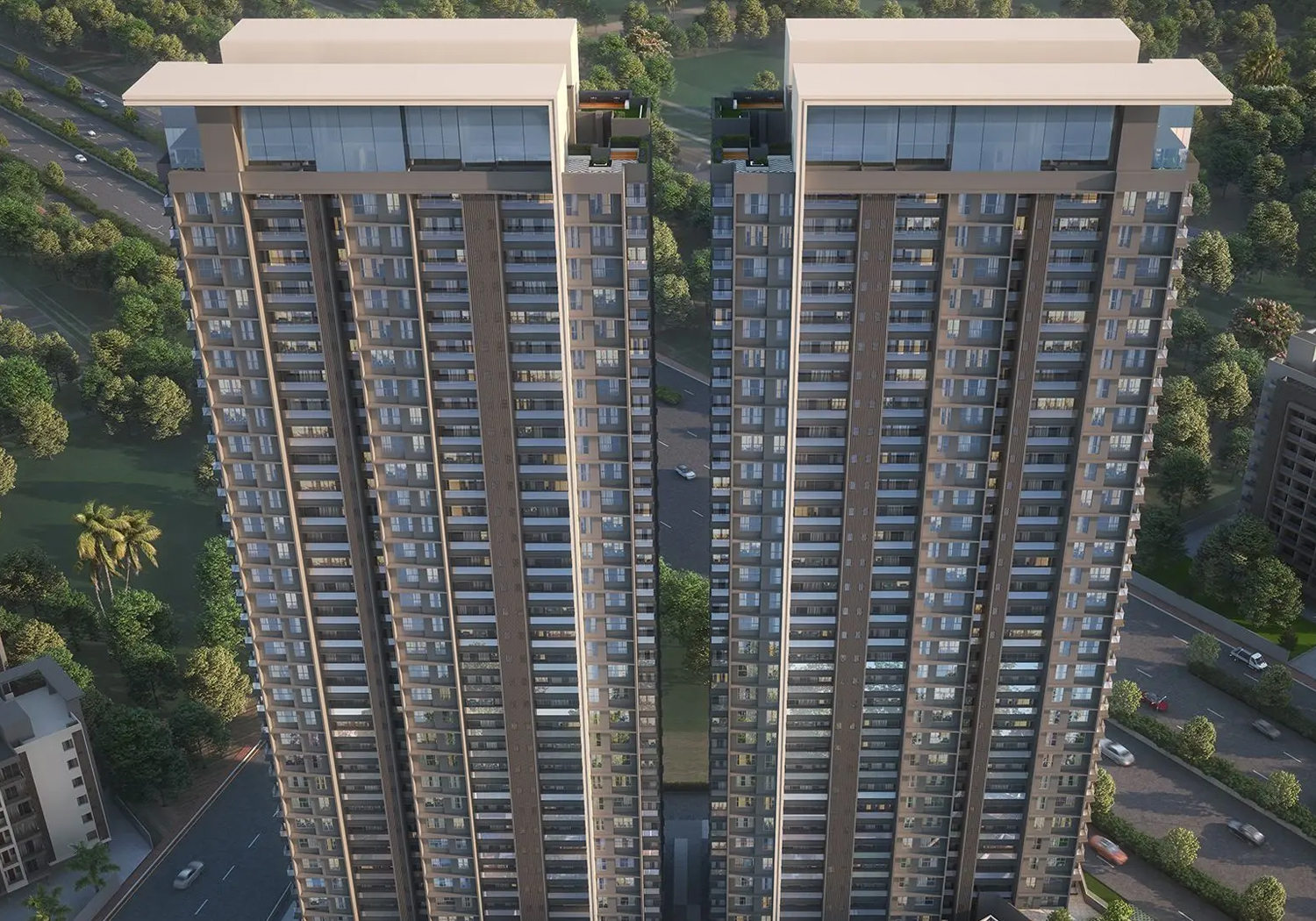 Exterior view of City One Vezdaa &mdash; photo gallery, images, brochure, amenities, cost sheet, price breakup, availability details, RERA number, RERA certificate, possession date, layout plan, logo, floor plan, master plan, and location map showcasing project highlights and features.